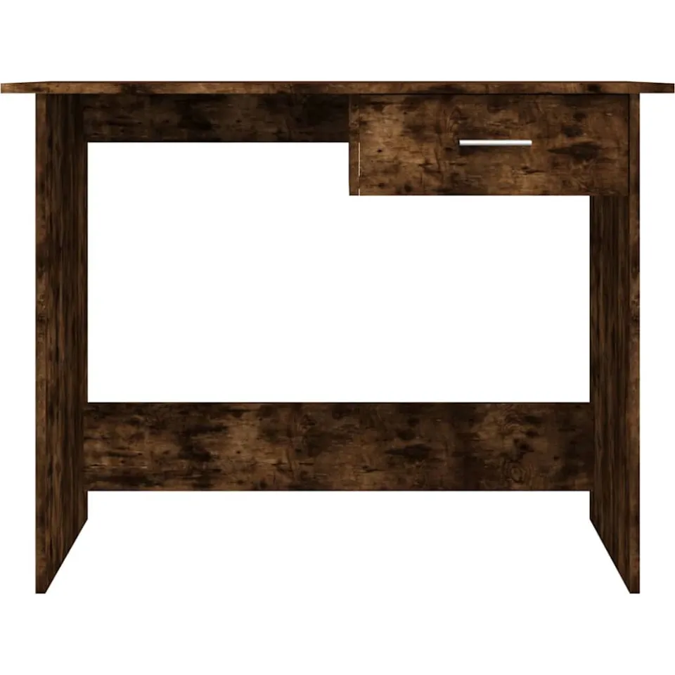 vidaXL Bureau 100x50x76 cm bewerkt hout gerookt eikenkleurig