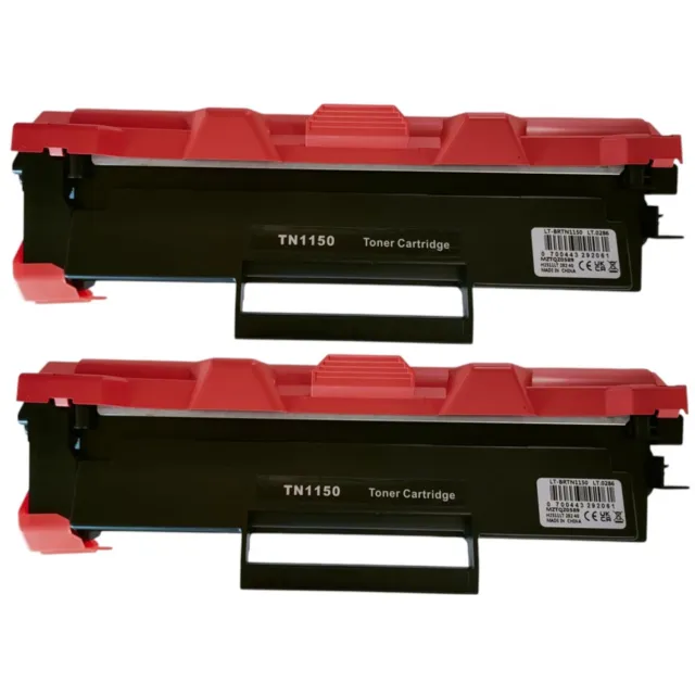 KATRIZ huismerk Toner TN1150 (2stuks) | Geschikt voor Brother DCP-L1640DW / Brother DCP-L1640W / Brother DCP-L1660W / Brother HL-L1240 | 1000 x 2 afdrukken Zwart