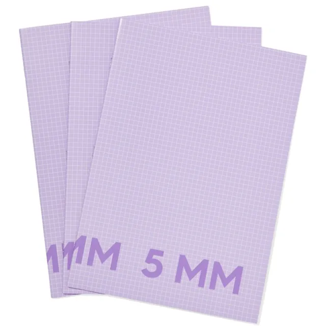 HEMA Schriften lila A4 geruit 5mm - 3 stuks (lila)