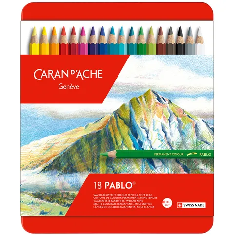 Caran d-Ache Kleurpotloden Caran d'Ache Pablo assorti blik à 18stuks