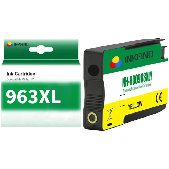 INKFIND 963XL Geel Inktcartridge compatibel met HP963 HP963XL HP 963 HP 963XL 3JA29AE voor HP OfficeJet Pro 9010, 9014, 9012, 9020, 9025, 9015, 9016, 9019, 9022, 9018 Hoge Capaciteit - 1-pack Geel Geel x 1
