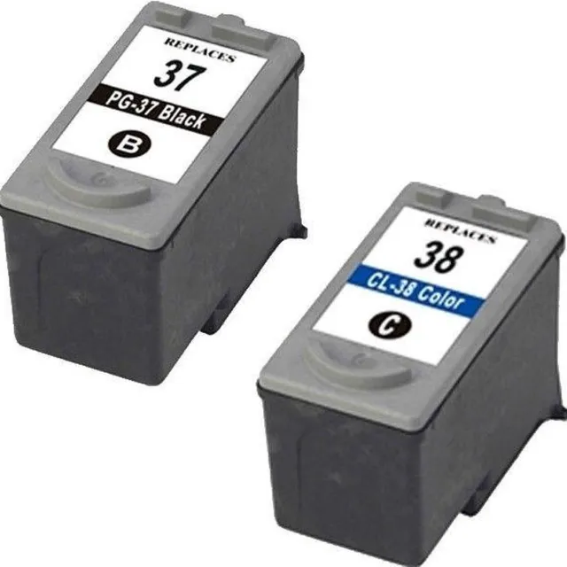 Inktkenners Inktcartridges Geschikt voor Canon PG-37/CL-38 | 1x Zwart en 1x Kleur Geschikt voor Canon Pixma IP1800, IP2500, IP2600, MP140, MP190, MP210, MP220, MP470, MX300, MX310 zwart en kleur