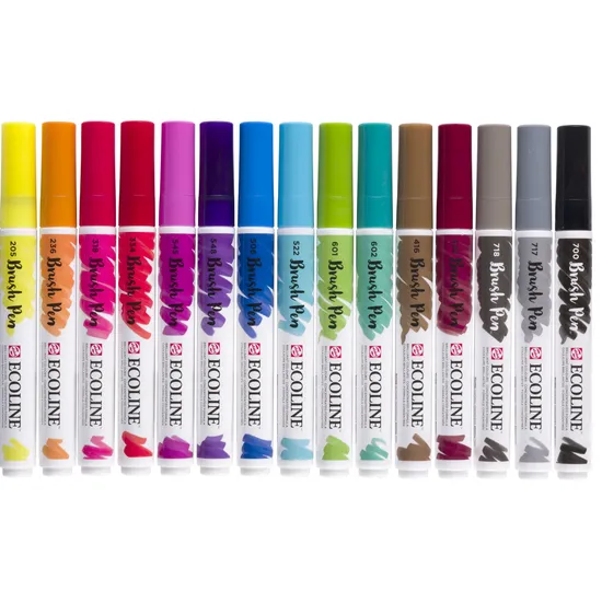 TALENS Brushpen Talens Ecoline set à 15 stuks assorti
