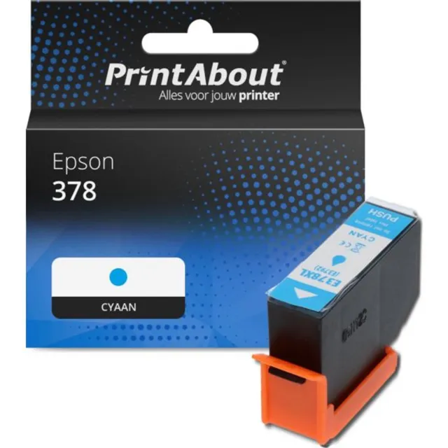 PrintAbout Huismerk Epson 378 (C13T37824010) Inktcartridge Cyaan