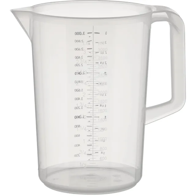 APS Maatbeker - Mengbeker - Vaatwasserbestendig - Kunststof - 3 Liter - Voor Horeca - Voor Buffet Transparant