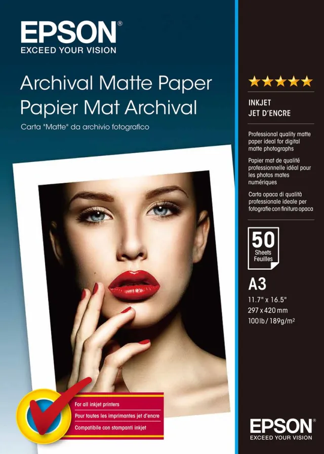 Epson C13S041344 Archiefpapier - A3 / 192g/m / Mat White