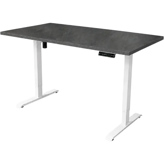 Sedero Elektrisch verstelbaar bureau - 160x80 cm - Single motor - Wit / Donker Marmer