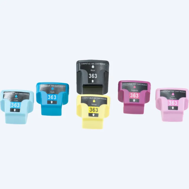 KATRIZ huismerk ink HP363 Zwart + HP363 Cyaan + HP363 Magenta + HP363 Geel + HP363 Licht Cyaan + HP363 Licht Magenta | voor HP PhotoSmart 3210/3210/3300/3310/8250 | 6 stuks Zwart, Cyaan, Magenta, Geel, Licht Cyaan, Licht Magenta