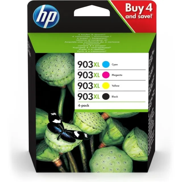 HP 903XL / Zwart / Cyaan / Magenta / Geel / Hoge Capaciteit / 4-pack Zwart, cyaan, magenta, geel