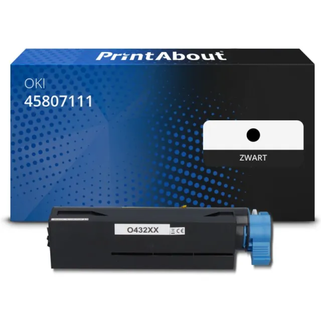 PrintAbout huismerk Toner 45807111 Zwart Geschikt voor OKI