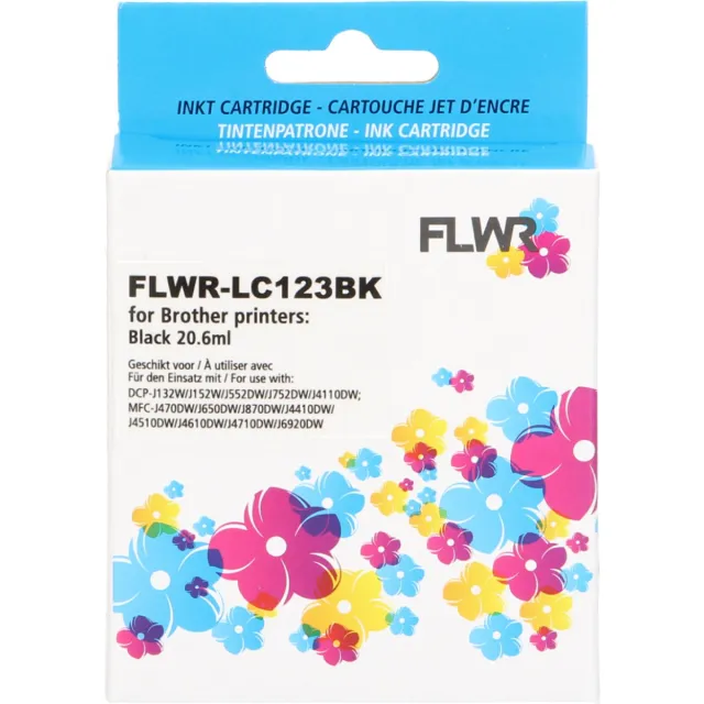 FLWR Cartridges / Brother LC-123 / zwart / Geschikt voor Brother