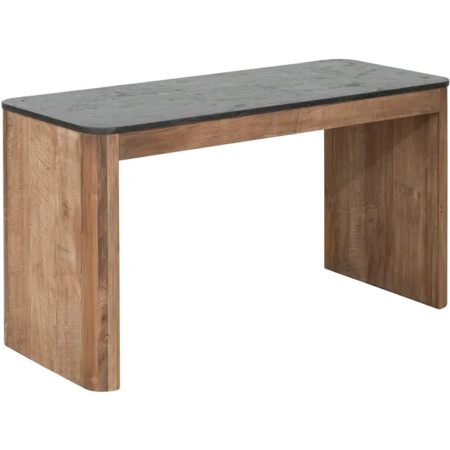 DTP Home Soho bureau teakhout en Mortex zwart - 140 x 60 x 76 cm Naturel