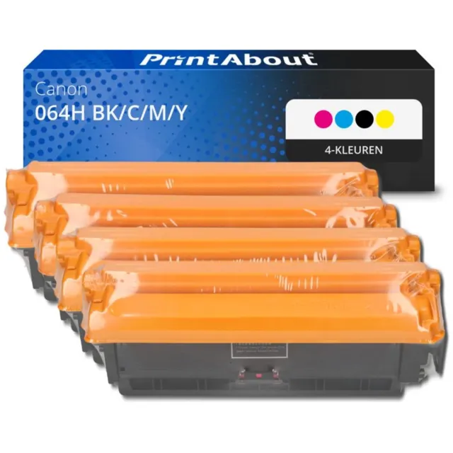 PrintAbout huismerk Toner 064H BK/C/M/Y 4-kleuren Multipack Hoge capaciteit geschikt voor Canon