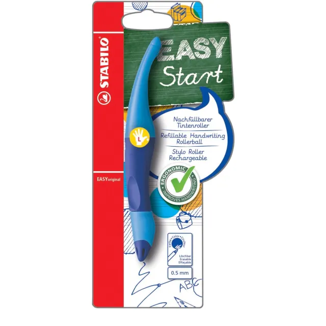 Stabilo EASYoriginal roller, voor linkshandigen, blister van 1 stuk, blauw