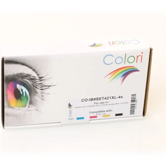Colori huismerk set 4x inkt cartridge geschikt voor Brother LC421XLVAL DCP-J1050DW DCP-J1140DW MFC-J1010DW Set 4 kleuren XL