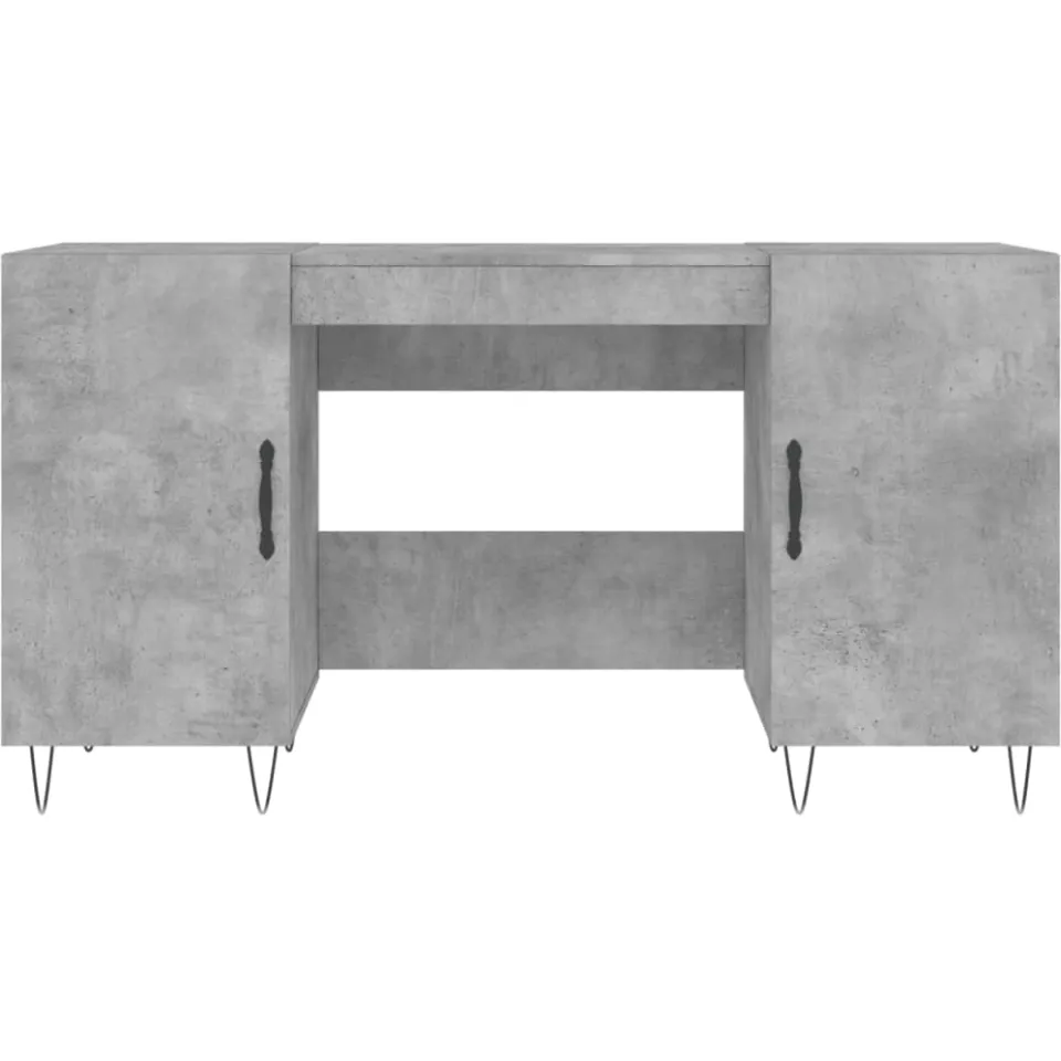 vidaXL Bureau 140x50x75 cm bewerkt hout betongrijs grijs, foto 4