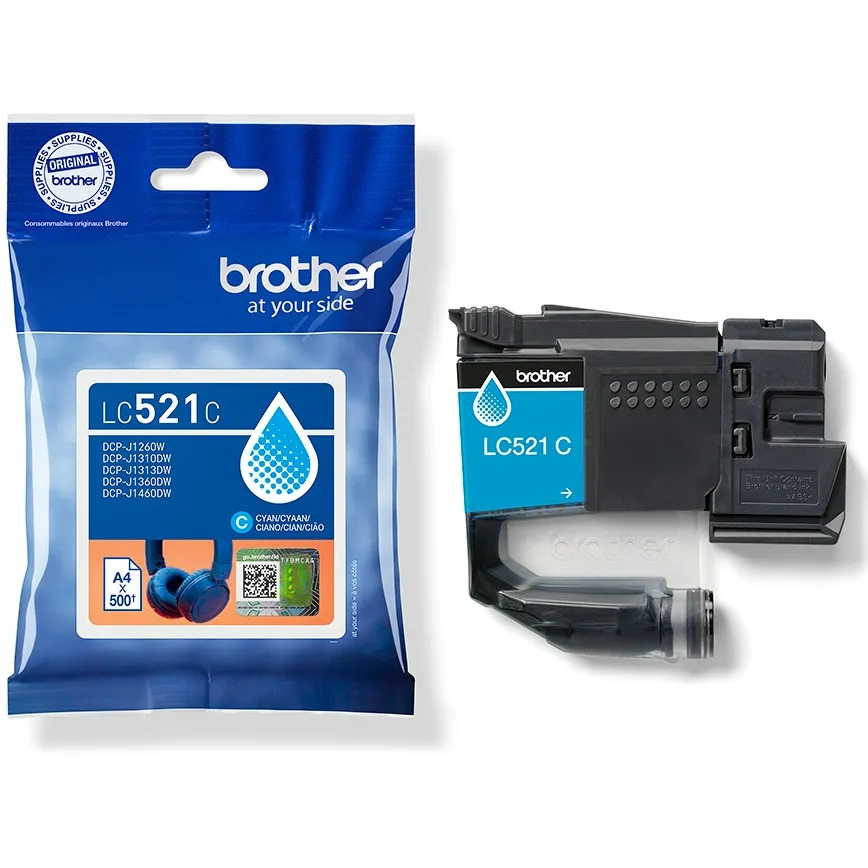 Brother LC-521C inktcartridge cyaan blauw, foto 2