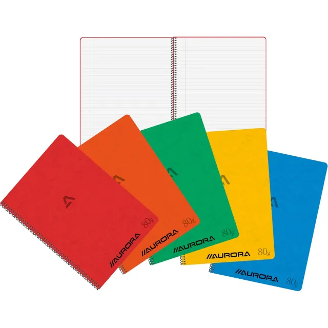 Aurora Writing 80 spiraalschrift, ft 29,5 x 21 cm, 120 bladzijden, gelijnd blauw
