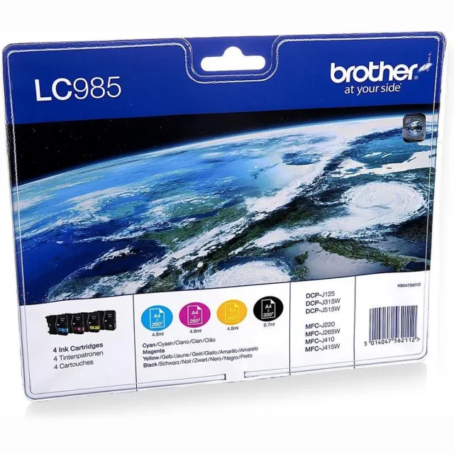 Brother LC-985VALBP - Inktcartridge / Zwart / Geel / Cyaan / Magenta 4-kleuren