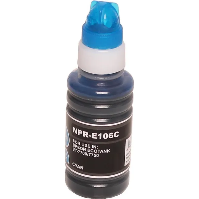 ABC huismerk navulflesje voor Epson 106 cyan geschikt voor EcoTank ET7700 ET7750