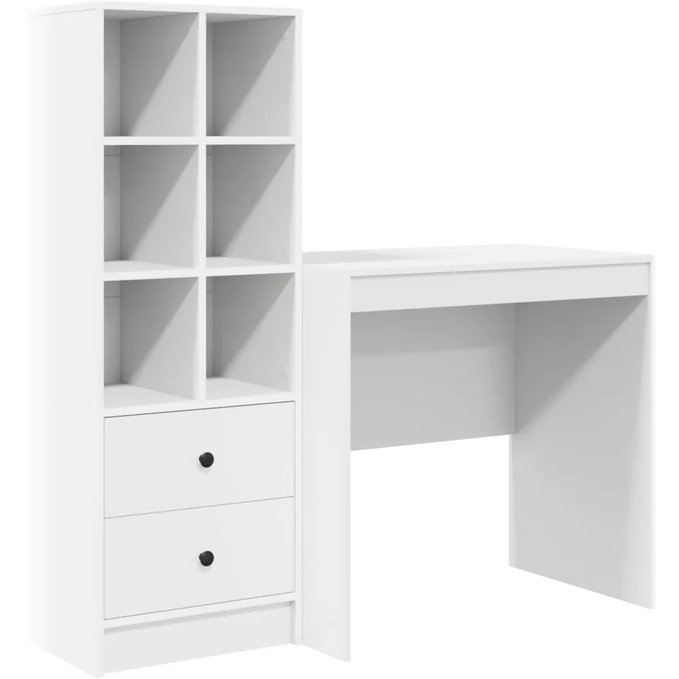 vidaXL Bureau Wit 125,5 x 50 x 127 cm 2 st, foto 3