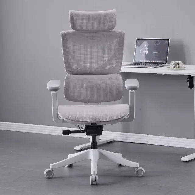 VVBV Ergonomische Bureaustoel / Kantoorstoel 70.6x70.6x110.5 cm – Armleuningen – voor Kantoor – Mesh – Grijs