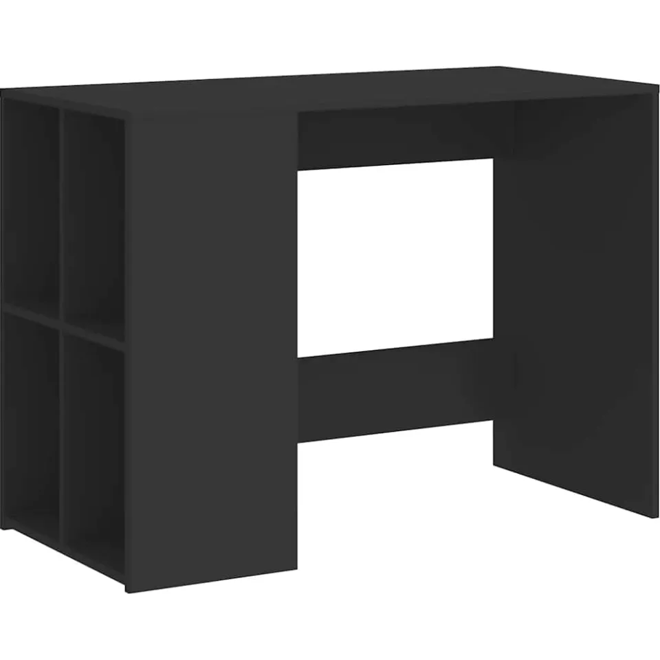 vidaXL Bureau 102x50x75 cm bewerkt hout zwart, foto 3