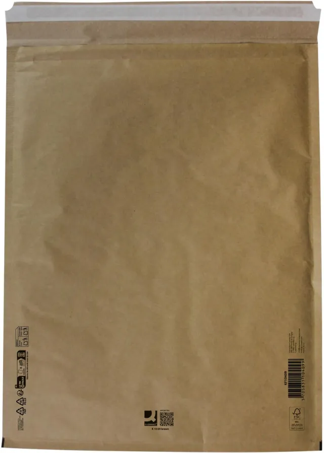 Q-CONNECT luchtkussenenveloppen, bruin, 10-K, 370 x 480 mm, doos van 50 stuks