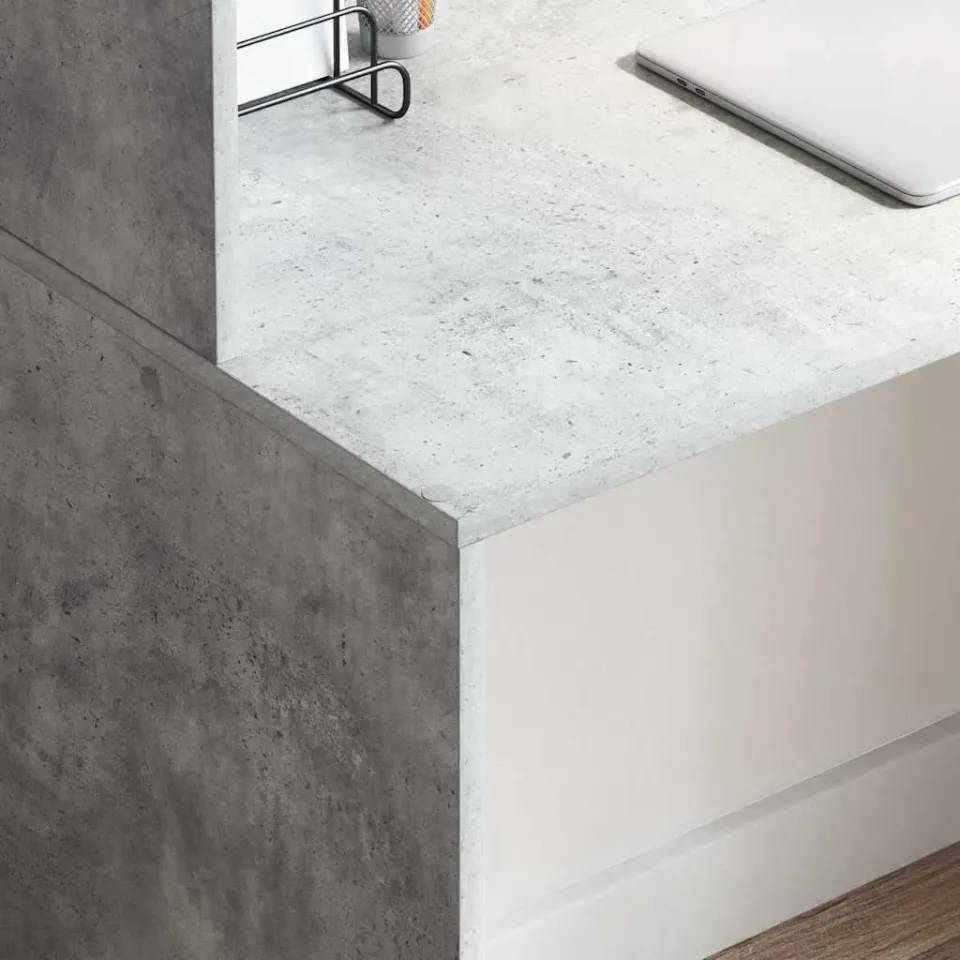 vidaXL Bureau Beton Grijs 102 x 50 x 124 cm Bewerkt hout, foto 3
