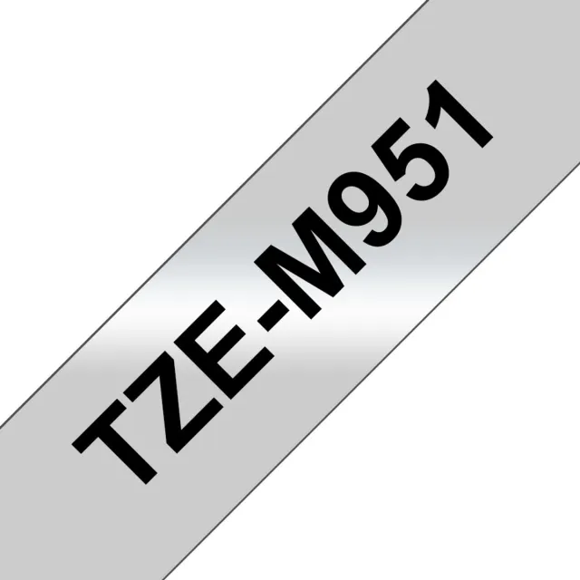 Brother TZe-M951 Zwart op zilver Mat Zilver