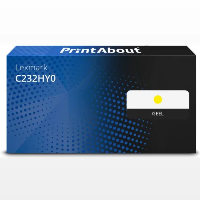 PrintAbout Huismerk Lexmark C232HY0 Toner Geel