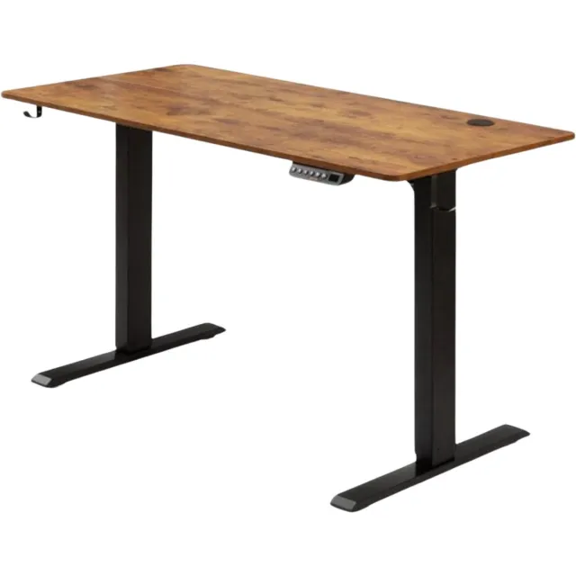 Bolt Edge Elektrisch zit sta bureau Deluxe - Verstelbaar - 140x70cm - Voor Thuis en op Kantoor - In Hoogte Verstelbaar - Geheugenbediening Brown