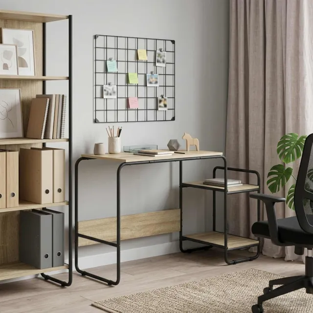 vidaXL Bureau met opbergruimte Sonoma Eiken 131.5 x 50 x 75.5 cm, foto 2