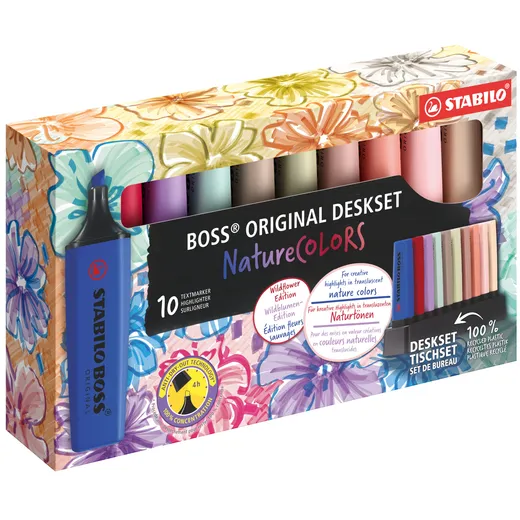 Stabilo Markeerstift STABILO Boss Wildflower & Nature Colors ass deskset 10st