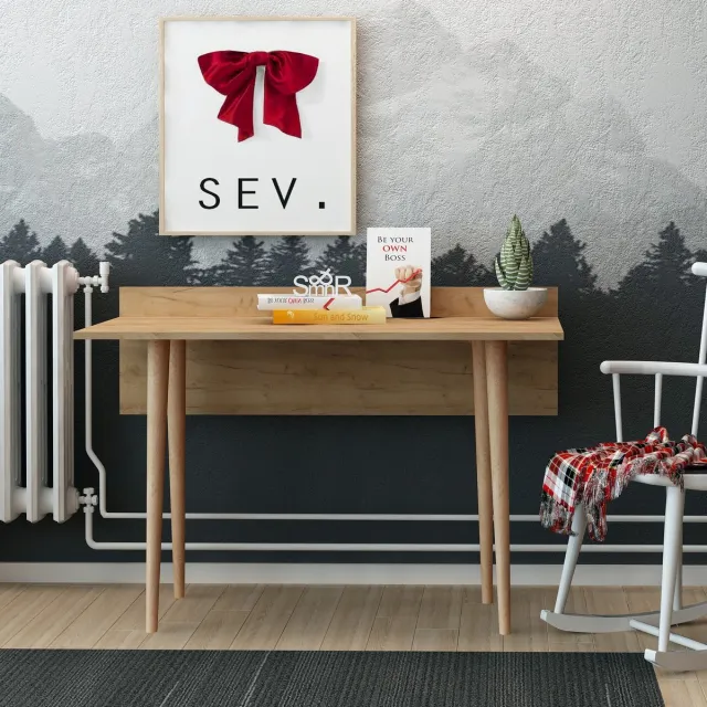 Skye Decor , Bureau, Imma, Gemelamineerde spaanplaat, Eiken, 120 x 61,8 x 74 cm Oak