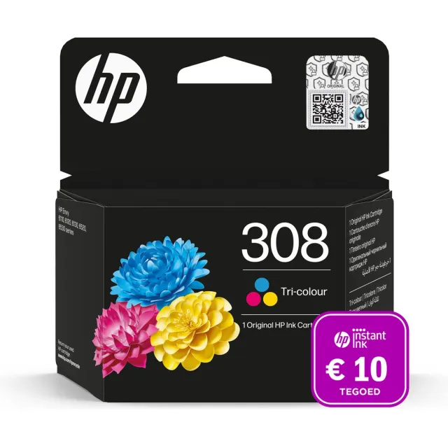 Hp 308 originele inktcartridge - Kleur + Instant Ink tegoed