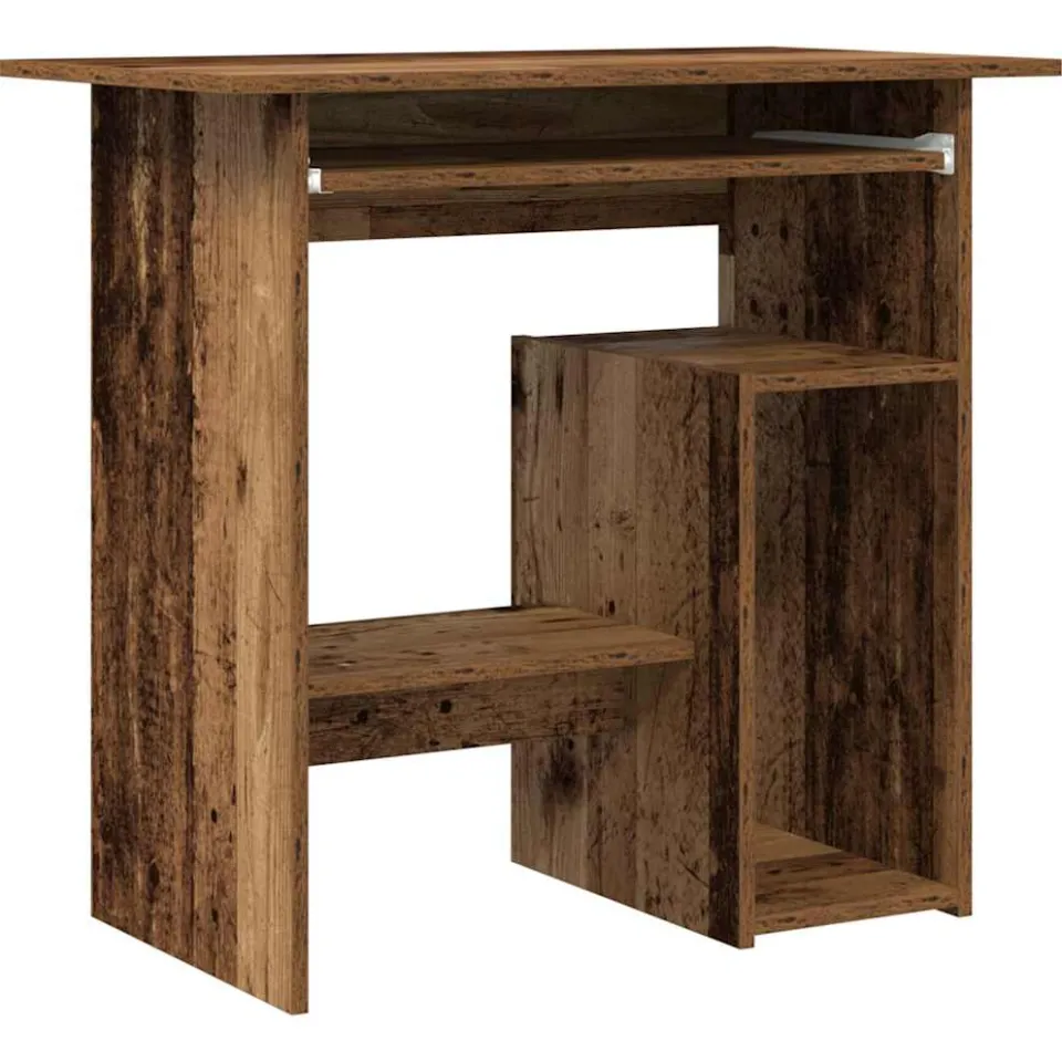vidaXL Bureau 80x45x74 cm bewerkt hout oud houtkleurig bruin, foto 3