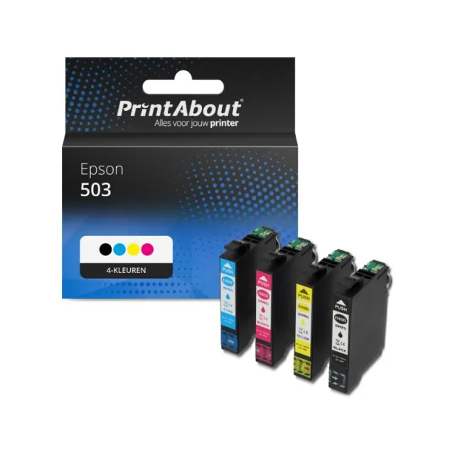 PrintAbout huismerk Inktcartridge 503 (C13T09Q64010) 4-kleuren Multipack Geschikt voor Epson