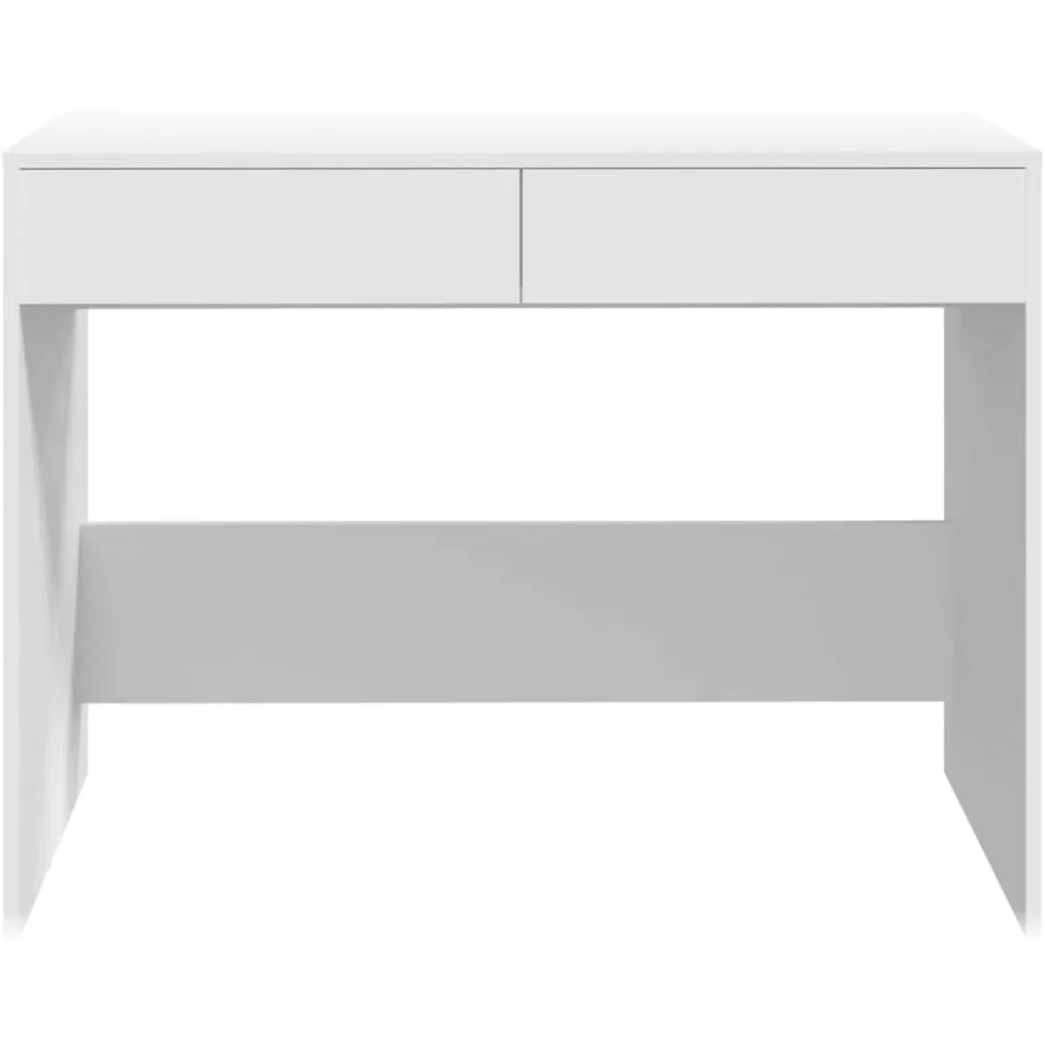 vidaXL Bureau 101x50x76,5 cm bewerkt hout wit, foto 4