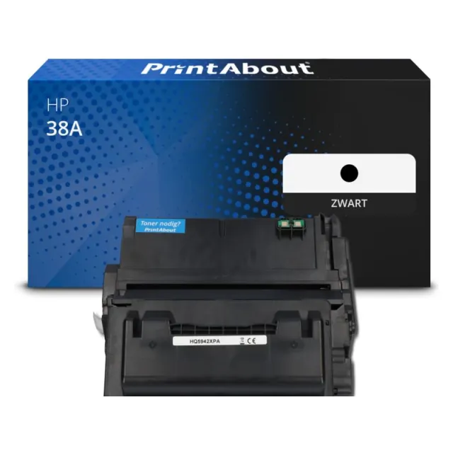PrintAbout huismerk Toner 38A (Q1338A) Zwart Geschikt voor HP