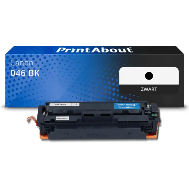 PrintAbout huismerk Toner 046 BK Zwart Geschikt voor Canon