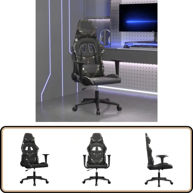 vidaXL Gamestoel - kunstleer - zwart - en - camouflage zwart en camouflage