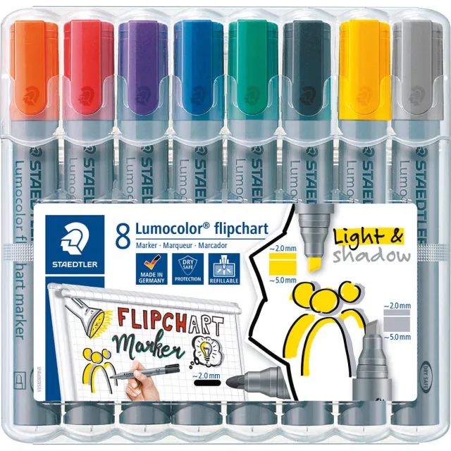 Staedtler merkstift Lumocolor Flipchart 8 stuks blauw