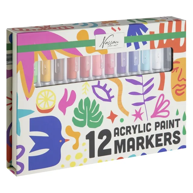 Nassau fine art Acrylmarkers Nassau set à 12 kleuren