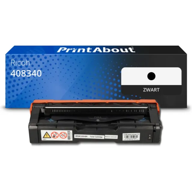 PrintAbout huismerk Toner 408340 (C250 H) Zwart Geschikt voor Ricoh