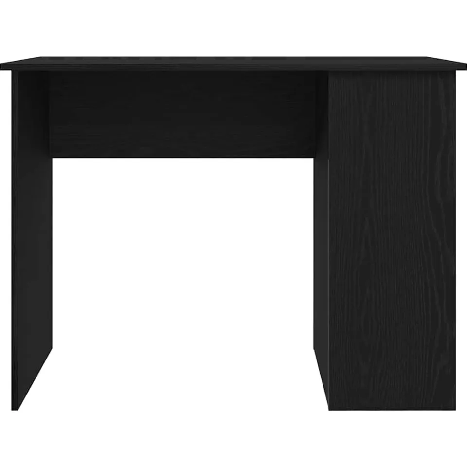vidaXL Bureau Zwart Eiken 100x55x75 cm Bewerkt Hout, foto 4