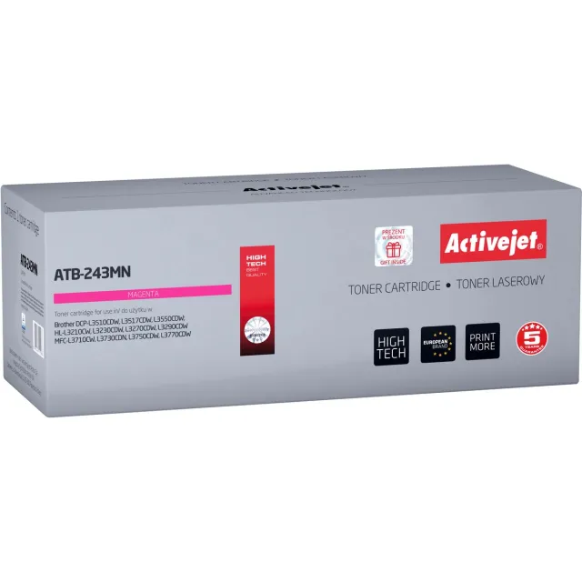 ActiveJet ATB-243MN toner voor brother printer; Brother TN-243M Vervanging; Opperste; 1000 pagina's; magenta. Zwart