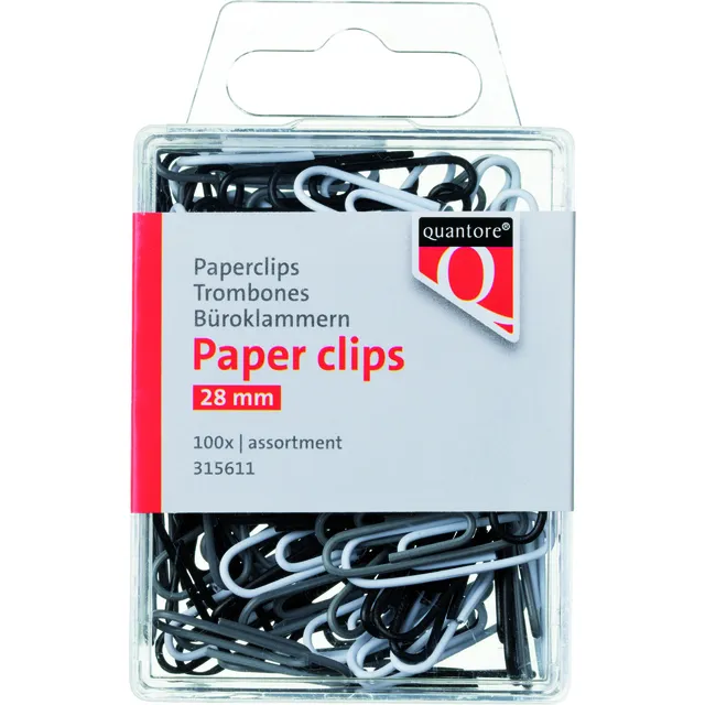 Quantore Paperclip Quantore blister 28mm assorti 100 stuks