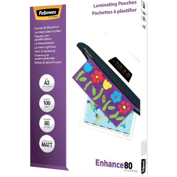 Fellowes Lamineerhoes Fellowes A3 2x80micron mat 100 stuks
