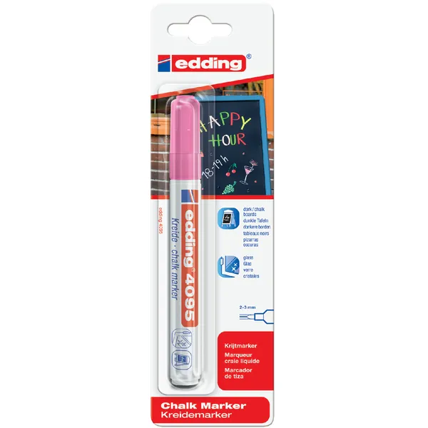 Edding Krijtstift edding 4095 rond 2-3mm neon roze blister à 1 stuk